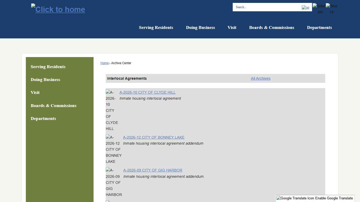 Archive Center • Interlocal Agreements